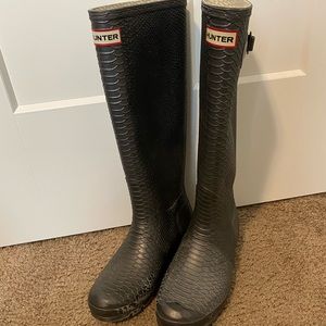 RARE snake print Hunter boots